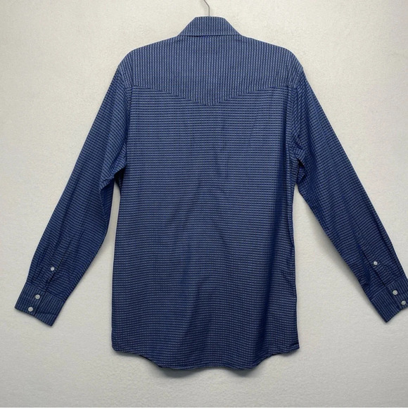 Pintlar Blue Button Down Shirt M Western Check - Picture 2 of 6